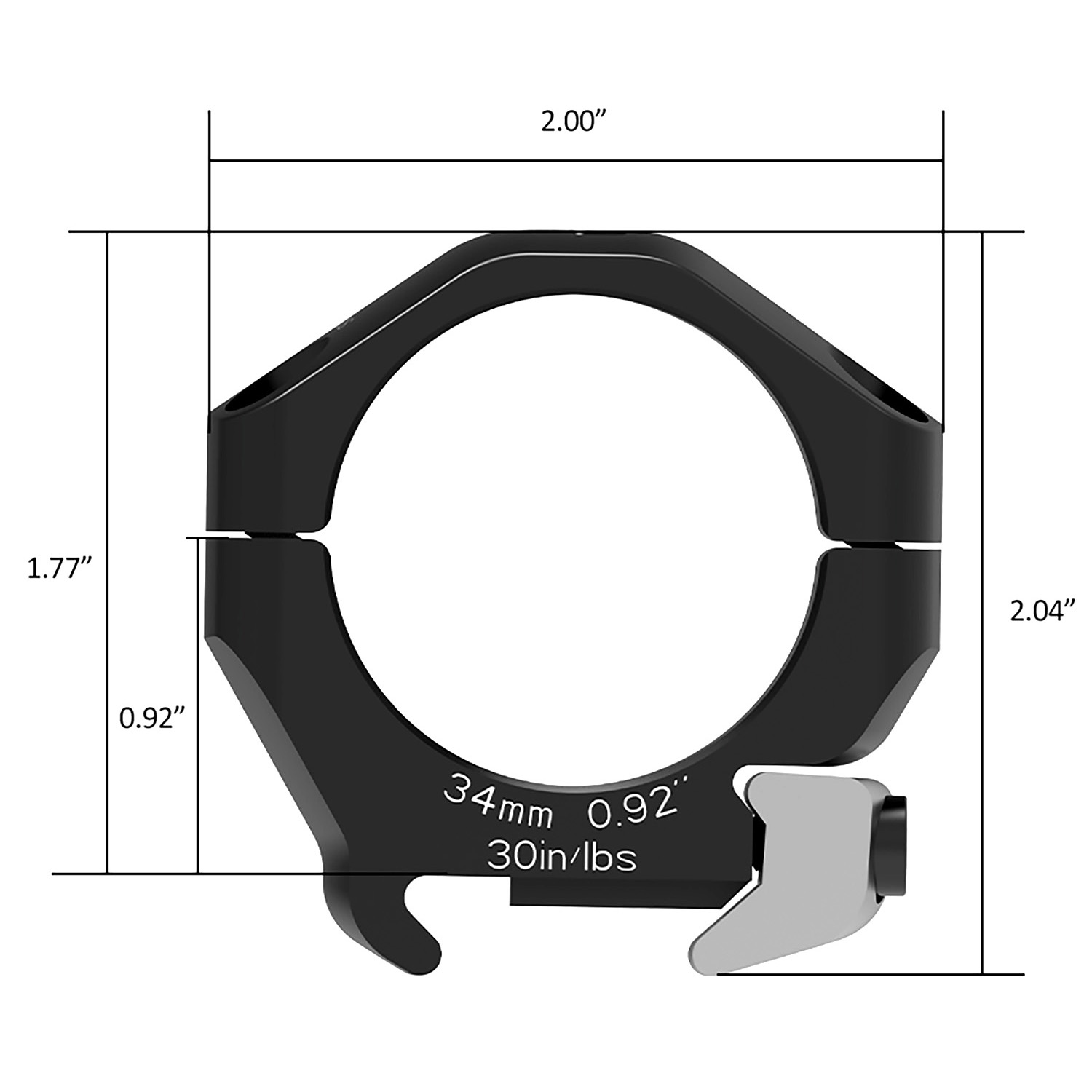 Arken Optics 34mm HALO Titanium Scope Rings - Low Height - 0.92" (image for) Arken Optics 34mm HALO Titanium Scope Rings - Low Height - 0.92"